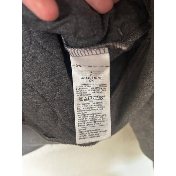 Banana Republic Men Small Gray Quilted Sweater Jacket Full Zip Cozy Lightweight - Picture 9 of 9